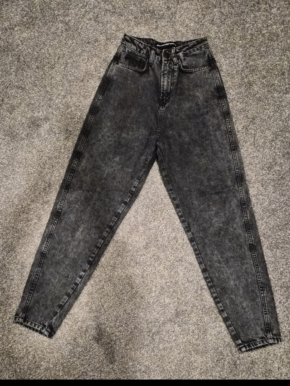 Alexander Wang Black Acid-Wash Mom Jeans